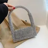 Evening Bags Underarm Bag Women Retro Plastic Shiny Hand-woven Beaded Pearl Sequin Totes Shoulder Armpit Cover Handbags