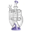 Recycler bubbler huile tampon de gréement en verre d'eau bonhghahs shisha verre fumant bongs tamponnets bang de bécher avec piste de douche perc 10 pouces