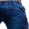Män streetwear sommar lös sidor ficka blå denim kort mode Bermuda hiphop manlig fast färg casual joggar jeans shorts266f