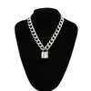 Pendentif Colliers Vintage Chunky épais lien chaîne collier pour femmes couleur or cadenas Couple pendentifs sur le cou bijoux de mode Gi322L