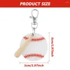 Porte-clés 18pcs pratique enfants en plein air exquis baseball nouveauté bâtons en bois porte-clés softball amis sac à main pour bricolage miniature