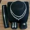 Halsbandörhängen Set Injuwelife för kvinnors två lager Cubic Zirconia Mop Bridal Party Wedding Dress Suits