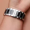 18mm 20mm 21mm 22mm 23 24mm Watchband Rem armband med fjärilspänne och svart färgpolerad rostfritt stål Metall W309s