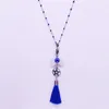 Colares Pingente Moonstone Aço Inoxidável Wicca Lua Pentagrama Borla Colar Prata Cor Jóias Collares Grandes N20371S08S08S08