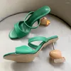 Chaussures de robe été 2023 en forme d'oeuf et de passerelle mode sandales à talons hauts vêtements d'extérieur en cuir pour femmes