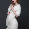 Sjaals Elegant Lang Haar Nepbont Bruiloft Sjaal Stola Wraps Cape Voor Vrouwen Party Winter Warme Sjaals White249R