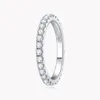 Pierścień Pierścienia Knobspin 2mm D Color 925 Sterling Sliver Solid 18 -krotny biały złoty zespół Wedding zaręczynowy dla kobiet 231007