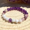 MG1229 Ametyst Rose Quartz Rainbow Moonstone Lepidolite Bransoletka Bransoletka Women EMF Ochrona promieniowania Buinry 2784