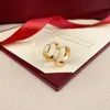 Luxe oorbellen designer oorbellen klassieke 18k gouden roos sieraden stud oorbel voor vrouwen mannen bruiloft jubileum cadeau orecchini Chrismas moeders dagen