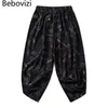 Bebovizi Thin Japanese Kimono Pants Women Men Samurai Black Harem Pants Loose Elastic Waist Chinese Style Cosplay Trousers X0723271S