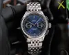 Relógios de pulso 42mm de alta qualidade Mens Relógio Mecânico Automático Branco Azul Aço Inoxidável Calendário de Safira Luminosa