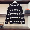 Damestruien Diamonds Love Mesh Patchwork Pullover Knitwear Herfst Lange mouw Hit Kleur Zwart Wit Gebreide trui Losse tops