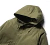 Мужские куртки M51, ветровка с капюшоном средней длины, в стиле милитари, со съемной подкладкой, зима-осень, теплая одежда, Тренч 2 в 1
