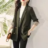 Kvinnors kostymer Fashion Coffee Blazer Coat 2023 Korean Fit Casual British Spring and Autumn Office Wear Women