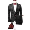Mäns kostymer bröllopslaplar med smal bankett blazer byxor kappa / underbara utsökt stor storlek 2 bit set kostym jacka byxor m-5xl
