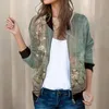 Vestes pour femmes Femmes Casual Quotidien Léger Zip Up Veste Imprimé Floral Manteau Col Rond Surdimensionné Tops Vintage