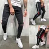 Fashion-Mens Black 19ss Biker Jeans déchiré en détresse printemps été pantalon crayon Hombres Jean Pantalones205y