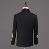 Pyjtrl terno masculino bordado dourado, branco, preto, vermelho, vestido de baile, palco, cantores, casamento, noivo, smoking, jaqueta com calças x271w