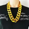 Chokers Hip Hop Gold Color Big Acrylic Chunky Chain Halsband för män Punk överdimensionerade stora plastlänkkedjor Herrsmycken 231009