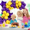 Other Event Party Supplies Purple and Yellow Balloons 113 Pcs Balloon Garland Kit with Two 18inch Star Foil for Basketball Sport Theme 231009