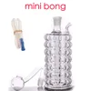 Partihandel 3D Creative Mini Hookah Tjock Heady Crystal Bottle Glass Oil Burner Pipe 10mm Female Water Dab Rig Bongs With Silicone Slange and Smoking Bowl