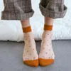 Women Socks Dotted Pattern Transparent Women's Spring Summer Crystal Mesh Low Tube Breathable Thin Short Casual Art Sock