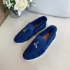 Loros piana winter charmes wandelen suède loafers schoenen echte lederen lp mannen casual slip op flats dames luxe ontwerpers platte kleding schoen fabrieksschoenen 36-47