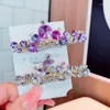 Pinces à cheveux en alliage de Zinc et verre Zircon, jolie couronne colorée en cristal brillant avec épingles à cheveux pour filles, bijoux incrustés et Hai