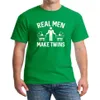 Homens camisetas Homens reais fazem gêmeos camiseta engraçado pai para ser pai grávida papai camiseta manga curta hip hop camiseta moda 2867