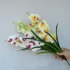 Dekorativa blommor simulerade phalaenopsis hem el sovrum dekoration lily orkidé bröllop falska artificia blommor vasarrangemang