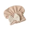 Bath Accessory Set Coral Velvet Bowknot Shower Cap Hair Quick-Drying Towel Accessories Wiping Bathroom Fashionable And Headband Women's S