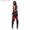 Themakostuum Sexy Ninja Komt Japan Samurai Cosplay Anime Halloween Komt voor Vrouwen Volwassen Krijger Eendelige Jumpsuits Carnaval Jurk Q240307