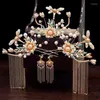 Hårklipp kinesisk stil Hanfu Stick -tillbehör för kvinnor xiuhe brud bröllop vintage pekband