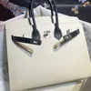 Designer en cuir authentique en cuir BK Platinum sac à main 25cmso couture extérieure Epsom Epsom Portable Portable's Bag Color Matching Matching