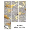 Stickers muraux 10pcs style américain motif de marbre doré carreaux autocollant cuisine dosseret résistant à l'huile placard étanche art décalcomanies 231009
