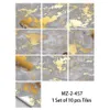 Wall Stickers 10pcs American Style Golden Marble Pattern Tiles Sticker Kitchen Backsplash Oilproof Cupboard Waterproof Art Decals 231009