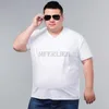 Magliette da uomo estive T-shirt grandi in cotone di grandi dimensioni 8XL 9XL 10XL 11XL 12XL Manica corta con scollo a V Allentato Casual Nero Bianco Plus Tees 70