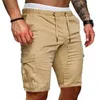 Shorts pour hommes hommes coton Bermuda mâle été Style militaire droit travail poche à lacets pantalon court décontracté Vintage269T