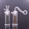 Bong per acqua fumante a mano piccola Bong con bruciatore a olio in vetro femmina da 10 mm con bong raccoglicenere a bolle grandi con supporto per tubo bruciatore a olio in vetro maschio Aggiungi logo cliente