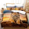 Bedding Sets Deluxe Set Twin Beds For Boys And Girls Large Duvet Cover Pillowcase 3D Printed Tiger Adult Fashion Home Textiles