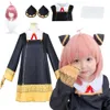 Adulto niño Anya Forger Cosplay disfraz Anime Spy X familia Cosplay lindo vestido uniforme media peluca rosa fiesta Halloween chica mujerescosplay