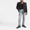 Luxurys Hommes Jeans Designers États-Unis Mode Hommes en détresse Locomotive Faire vieux Stretch Casual West Jean Hommes Elasticit Skinn222U
