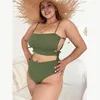 Kadın Mayo Plus Boyut 4xl Bikini Kadın Siyah Seksi Mayo Büyük Push Yukarı Yüksek Bel Mayo Tasarımcısı 2 Parça Set