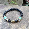 SN0370 Test Men Gold Armband Buddha Head Armband Eye Armband Mala Yoga Stone Bead Armband246D