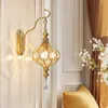 Wall Lamp Retro Style Gold Copper For Bedroom Living Room Bedside Study Modern Home Decoration Aisle Background Lighting Fixture