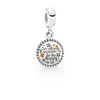 ENDVERKAUF 925 Sterling Silber Designer-Charm „Freiheitsturm Mama Bär“ baumelnd Bunte Abzeichenperlen DIY passend für Pandoras-Armband für Frauen Schmuck Modisches, elegantes Geschenk