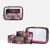 Cosmetic Bags Cases 3-Piece Women's Makeup Bag Travel Makeup Bag Fashion Waterproof Large Capacity Storage Bag Transparent Pvc 231006