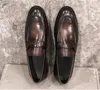 Designer Men Shoes Luxury Nouveau Pu Leather Casual Driving Zapatos de Hombre Slip-On Breaste Brun Brown Malou