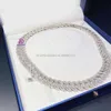 Men's and Women's Selling Necklace 925 Sterling Silver Hip Hop Jewelry 15mm 18mm Ice Out Moissanite Diamond Cuban Chain