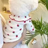 Dog Apparel Clothes in 2023 Summer Thin Lace Strawberry Teddy Chihuahua Vest Puppy Breathable T-shirt for Dogs Cats Costume 231009